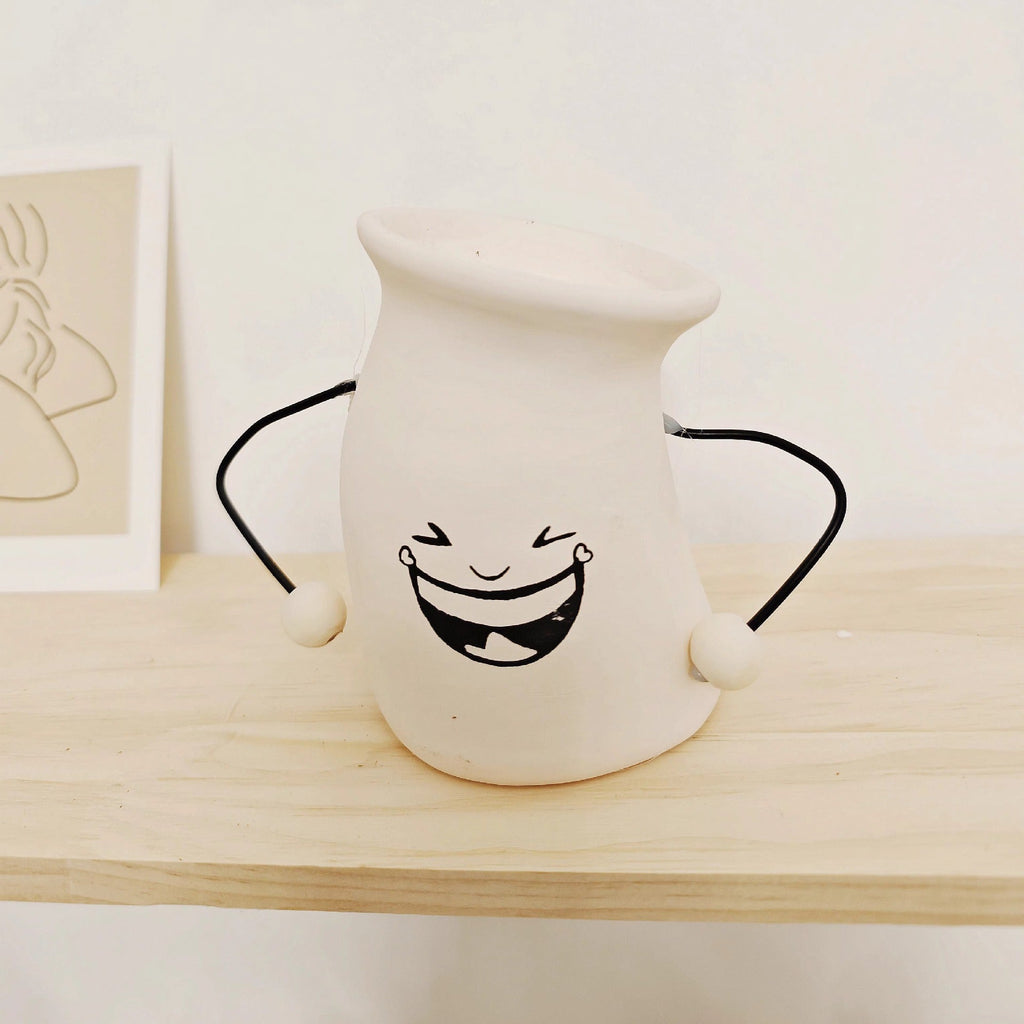 Decorative Plant Pot White Green | Kelmera