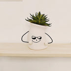 Decorative Plant Pot White Green | Kelmera