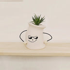 Decorative Plant Pot White Green | Kelmera