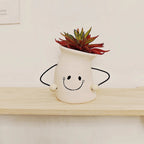 Decorative Plant Pot White Green | Kelmera