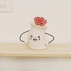 Decorative Plant Pot White Green | Kelmera