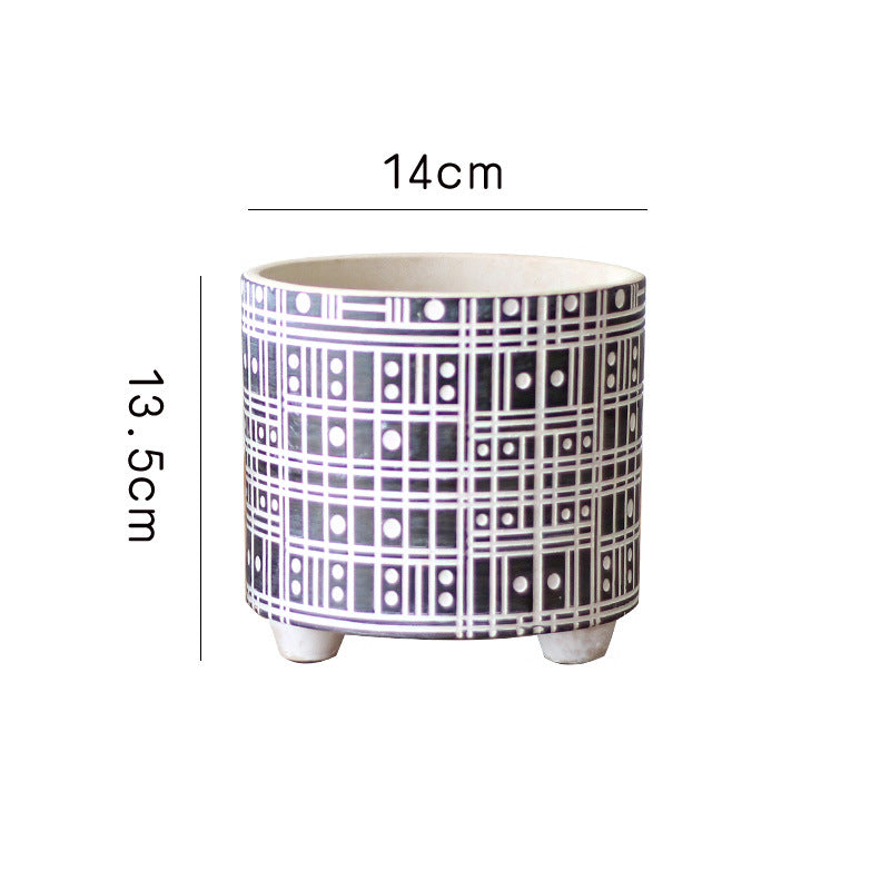 Decorative Plant Pot with Geometric Pattern | Kelmera