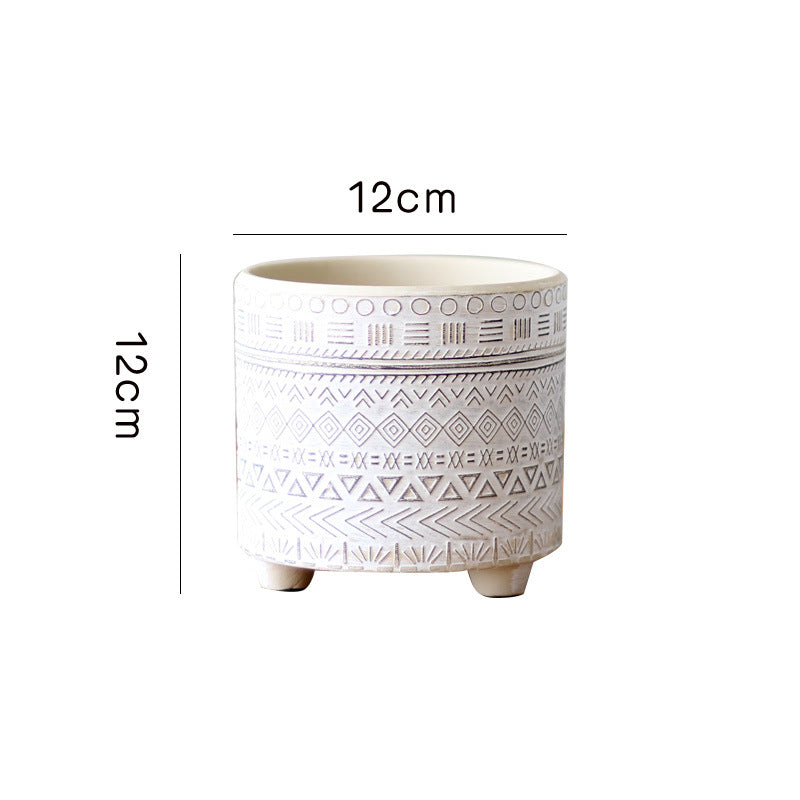 Decorative Plant Pot with Geometric Pattern | Kelmera