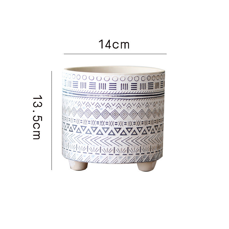 Decorative Plant Pot with Geometric Pattern | Kelmera