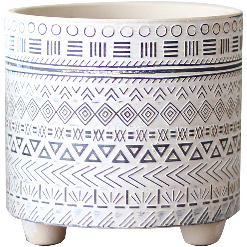 Decorative Plant Pot with Geometric Pattern | Kelmera