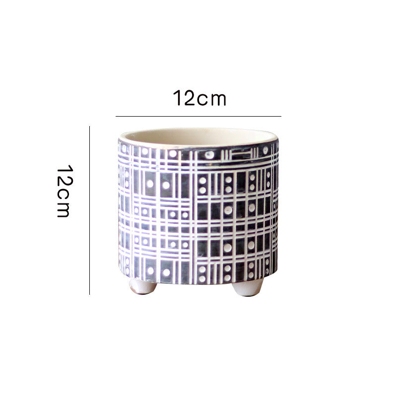 Decorative Plant Pot with Geometric Pattern | Kelmera
