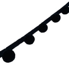 Decorative Pompon Trim Black-White | Kelmera