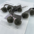 Decorative Pompon Trim Black-White | Kelmera