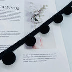 Decorative Pompon Trim Black-White | Kelmera