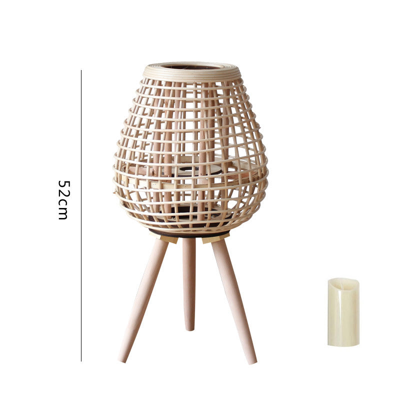 Decorative Rattan Lantern with Carry Handle | Kelmera