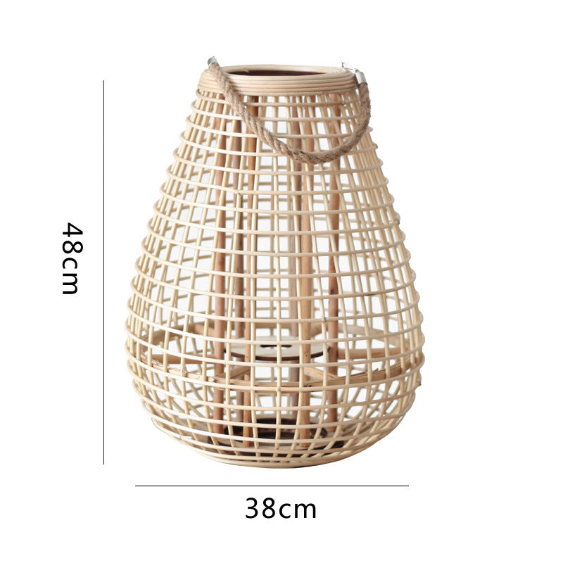 Decorative Rattan Lantern with Carry Handle | Kelmera