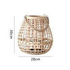 Decorative Rattan Lantern with Carry Handle | Kelmera