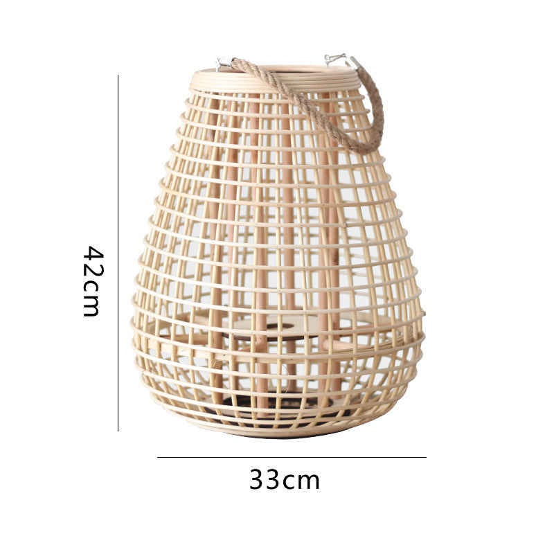Decorative Rattan Lantern with Carry Handle | Kelmera