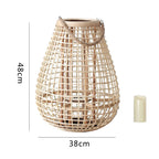 Decorative Rattan Lantern with Carry Handle | Kelmera