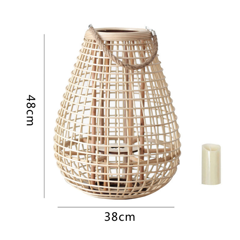 Decorative Rattan Lantern with Carry Handle | Kelmera
