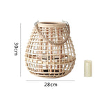 Decorative Rattan Lantern with Carry Handle | Kelmera