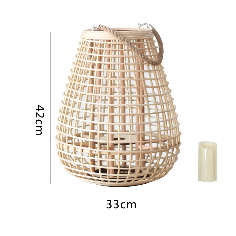 Decorative Rattan Lantern with Carry Handle | Kelmera