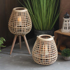 Decorative Rattan Lantern with Carry Handle | Kelmera