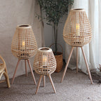 Decorative Rattan Lantern with Carry Handle | Kelmera