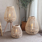 Decorative Rattan Lantern with Carry Handle | Kelmera