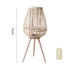 Decorative Rattan Lantern with Carry Handle | Kelmera