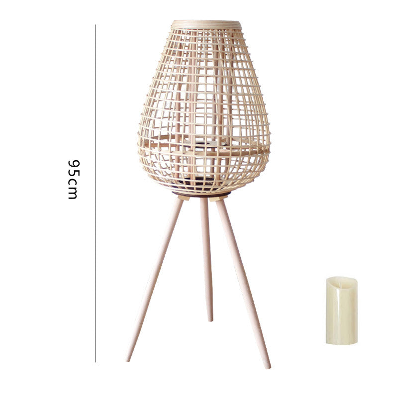 Decorative Rattan Lantern with Carry Handle | Kelmera