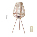 Decorative Rattan Lantern with Carry Handle | Kelmera