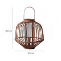 Decorative Rattan Lantern Woven Natural Fiber Glass | Kelmera