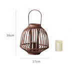 Decorative Rattan Lantern Woven Natural Fiber Glass | Kelmera