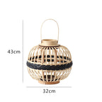 Decorative Rattan Lantern Woven Natural Fiber | Kelmera