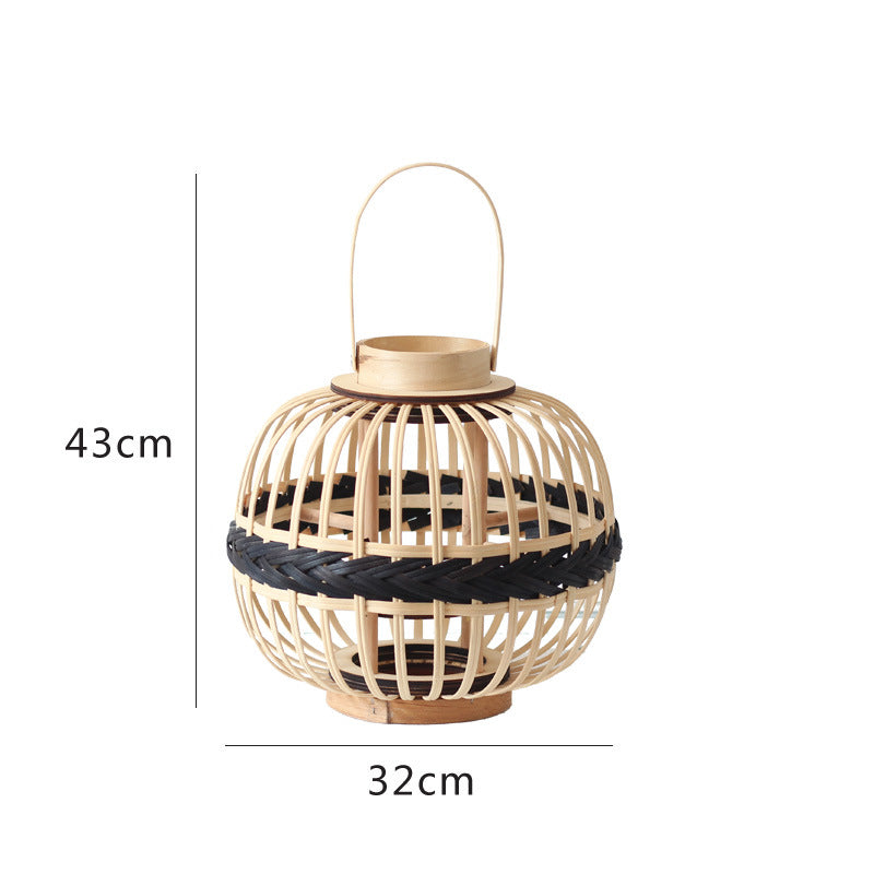 Decorative Rattan Lantern Woven Natural Fiber | Kelmera