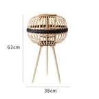 Decorative Rattan Lantern Woven Natural Fiber | Kelmera