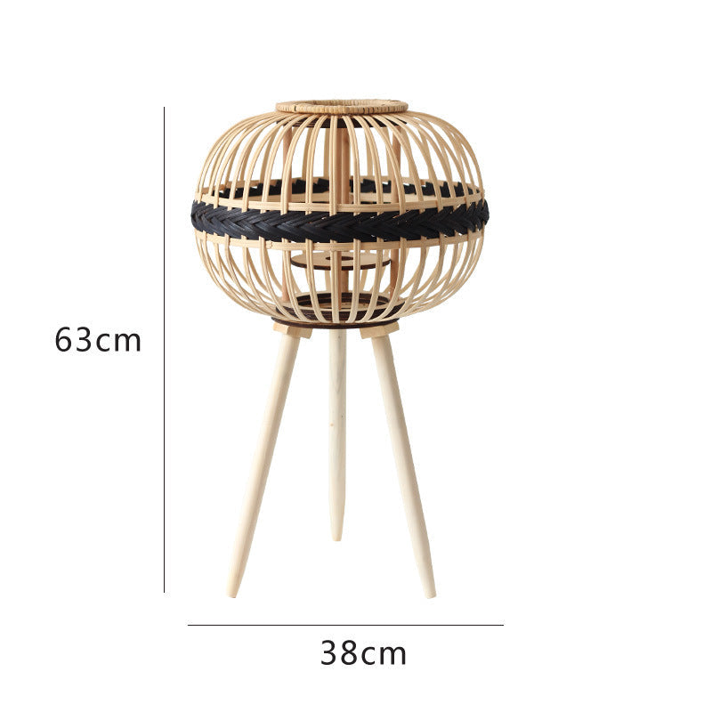 Decorative Rattan Lantern Woven Natural Fiber | Kelmera