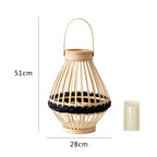 Decorative Rattan Lantern Woven Natural Fiber | Kelmera