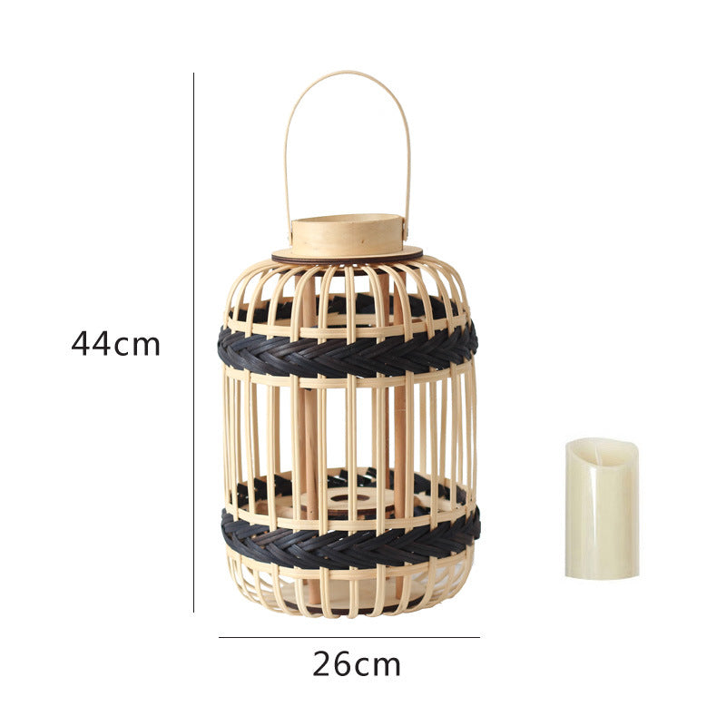 Decorative Rattan Lantern Woven Natural Fiber | Kelmera