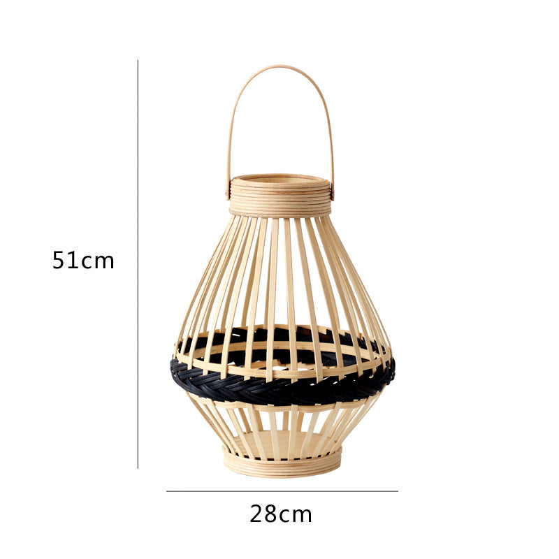 Decorative Rattan Lantern Woven Natural Fiber | Kelmera