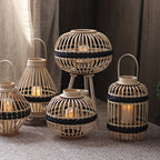 Decorative Rattan Lantern Woven Natural Fiber | Kelmera