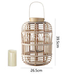 Decorative Rattan Lantern Woven Natural Fiber LED Illuminated | Kelmera