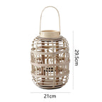 Decorative Rattan Lantern Woven Natural Fiber LED Illuminated | Kelmera