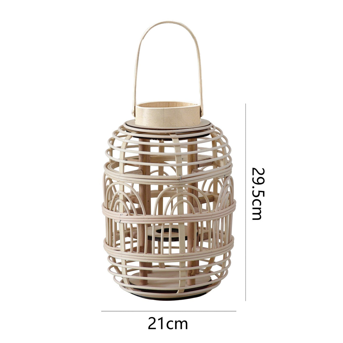 Decorative Rattan Lantern Woven Natural Fiber LED Illuminated | Kelmera