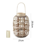 Decorative Rattan Lantern Woven Natural Fiber LED Illuminated | Kelmera