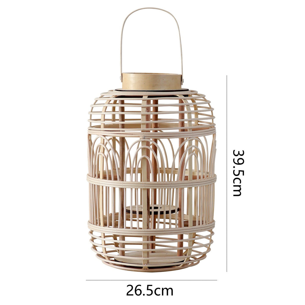 Decorative Rattan Lantern Woven Natural Fiber LED Illuminated | Kelmera