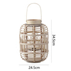 Decorative Rattan Lantern Woven Natural Fiber LED Illuminated | Kelmera