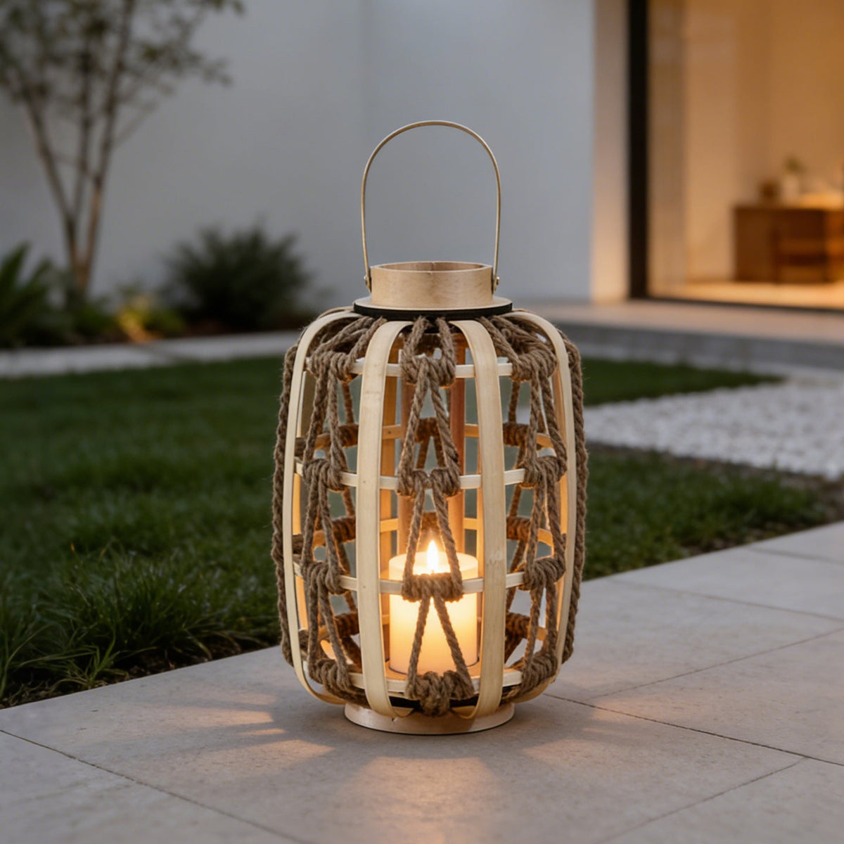 Decorative Rattan Lantern Woven Natural Fiber Soft Textile | Kelmera