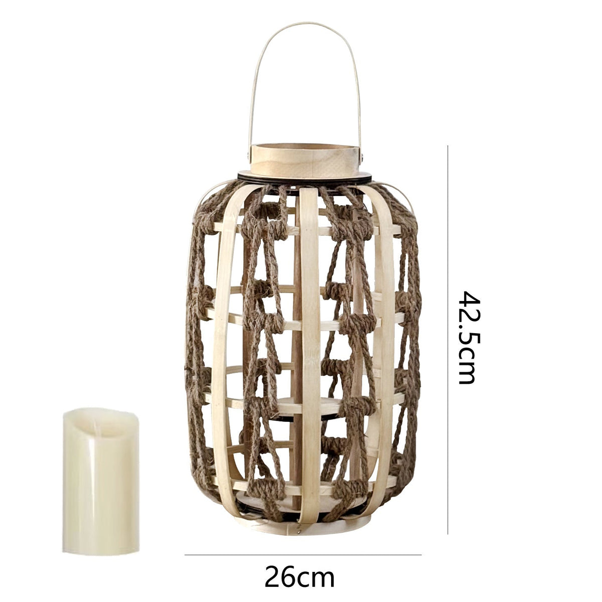 Decorative Rattan Lantern Woven Natural Fiber Soft Textile | Kelmera