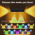 Decorative RGB Solar-Powered Double Beam Wall Lamp | Kelmera