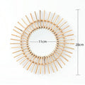 Decorative Round Wall Mirror with Natural Rattan Frame | Kelmera