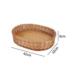 Decorative Round Woven Basket with Wooden Base | Kelmera