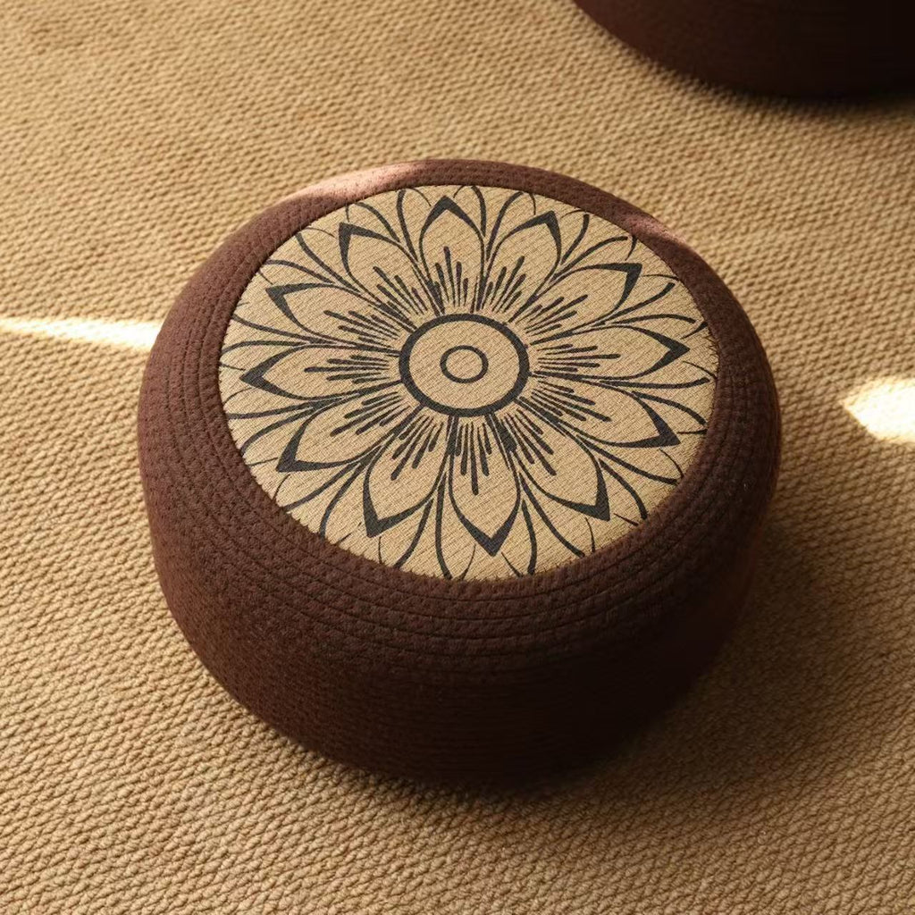 Decorative Seating Pouf with Stylish Floral Design | Kelmera