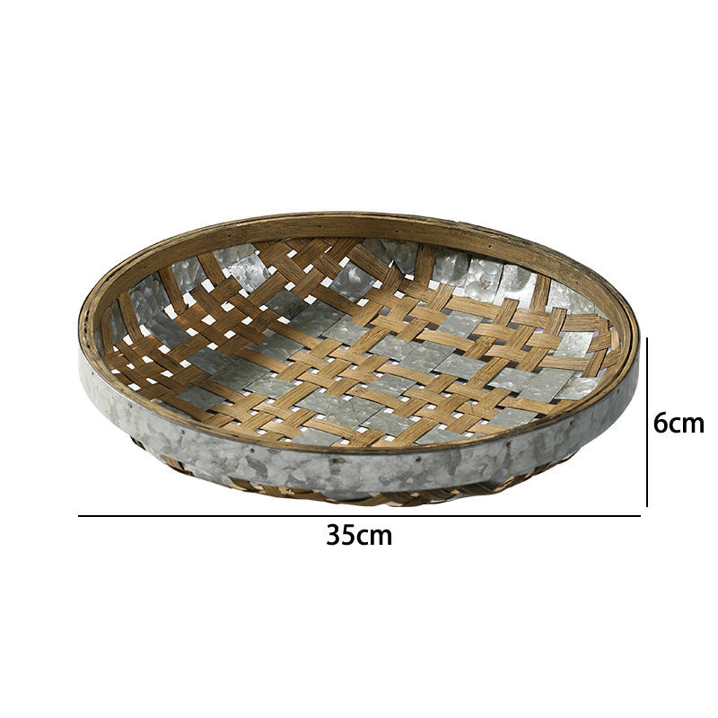 Decorative Serving Tray Bamboo Handwoven | Kelmera